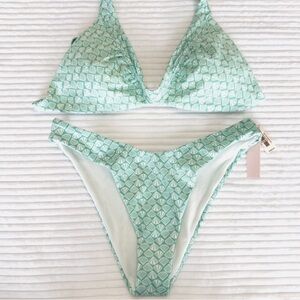 Victoria's Secret Mint Geometric Bikini NWT